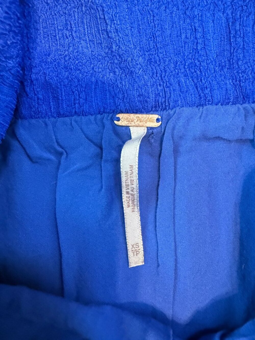 Free People Women's Pull On Mazarine Blue Maxi Skirt XS Side Slit Boho Hippie - Picture 3 of 10